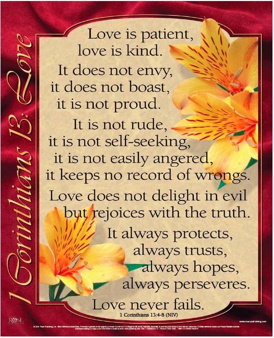 The Love Chapter from the Bible. First Corinthians 13.