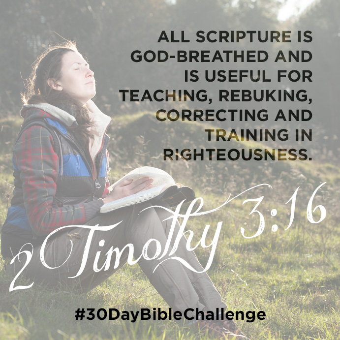 All scripture is God-breathed and is useful for teaching, rebuking, correcting and training in righteousness - 2 Tim. 3:16